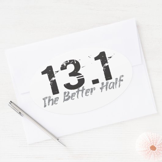 13.1 Die bessere Hälfte - Halbmarathonläufer Ovaler Aufkleber (Umschlag)