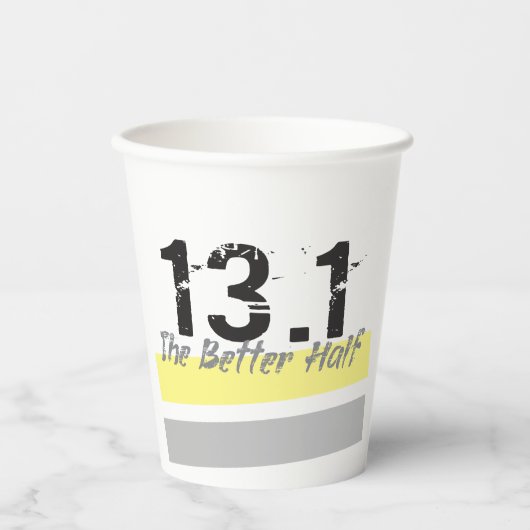 13.1 Die bessere Hälfte - Halbmarathonläufer Pappbecher (Vorderseite)