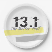 13.1 Die bessere Hälfte - Halbmarathonläufer Pappteller (Vorderseite)