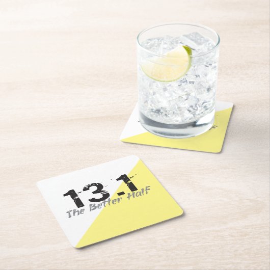 13.1 Die bessere Hälfte - Halbmarathonläufer Rechteckiger Pappuntersetzer (Vor Ort)