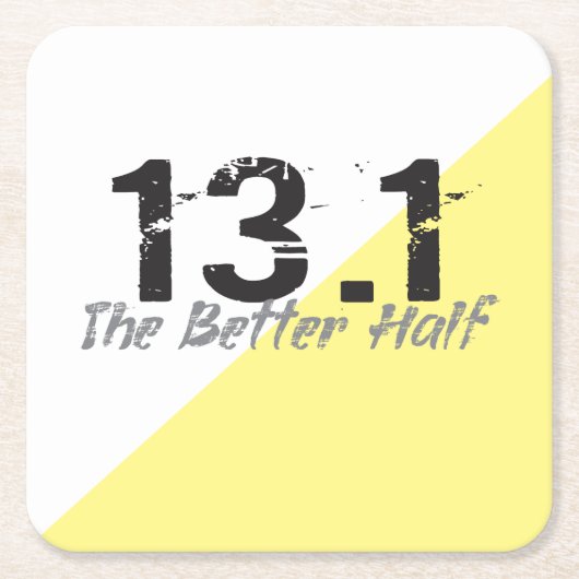13.1 Die bessere Hälfte - Halbmarathonläufer Rechteckiger Pappuntersetzer (Vorderseite)