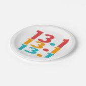 13.1 Halbmarathon-Läufer Rot-Orange aquamarin Pappteller (Schrägansicht)