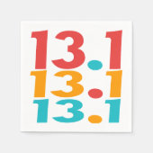 13.1 Halbmarathon-Läufer Rot-Orange aquamarin Serviette (Vorderseite)