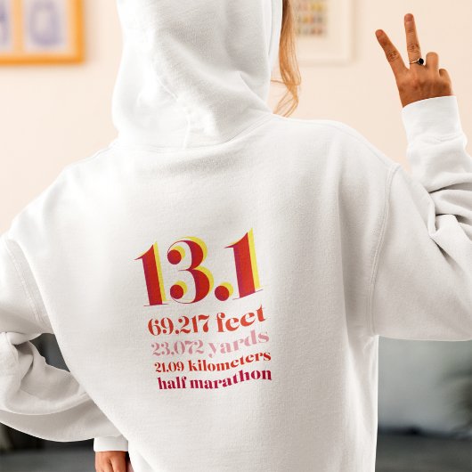 13,1 Halbmarathon mit Distanz fett rote Frauen Hoodie