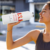 13.1 Halbmarathon mit Distanz: Fett roter Text Edelstahlflasche