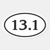 13,1 Halbmarathon Oval Ovaler Aufkleber (Vorderseite)