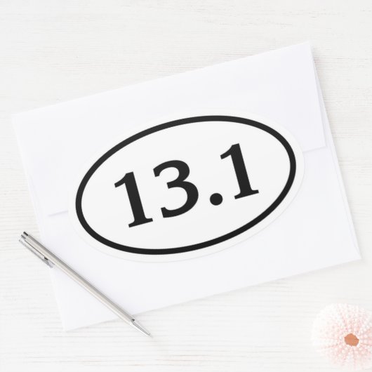 13,1 Halbmarathon Oval Ovaler Aufkleber (Umschlag)