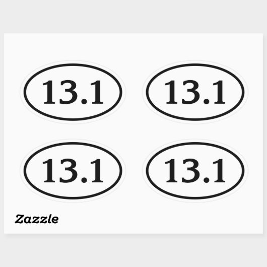 13,1 Halbmarathon Oval Ovaler Aufkleber (Blatt)