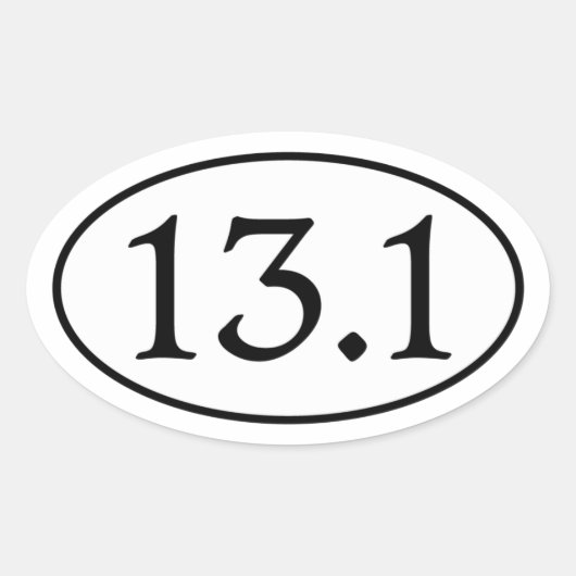 13,1 Halbmarathon Oval Ovaler Aufkleber (Vorderseite)