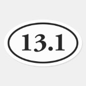 13,1 Halbmarathon Oval Ovaler Aufkleber (Vorderseite)