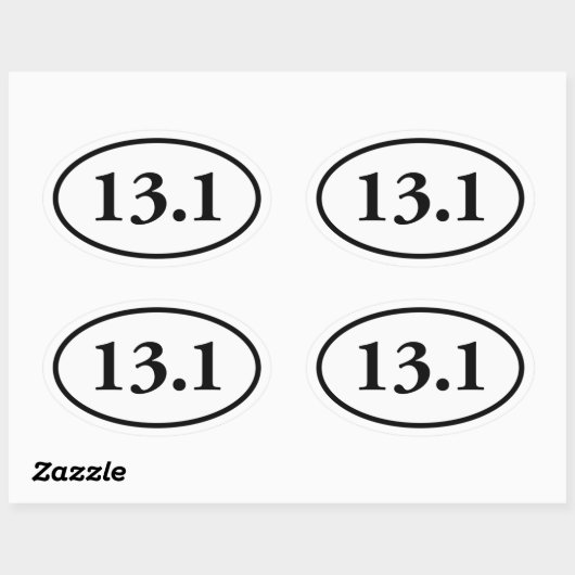 13,1 Halbmarathon Oval Ovaler Aufkleber (Blatt)