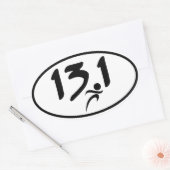 13,1 Halbmarathon Ovaler Aufkleber (Umschlag)