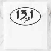 13,1 Halbmarathon Ovaler Aufkleber (Tasche)