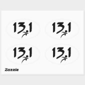 13,1 Halbmarathon Ovaler Aufkleber (Blatt)