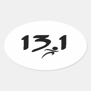 13,1 Halbmarathon Ovaler Aufkleber