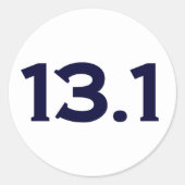13,1 Halbmarathon Runder Aufkleber (Vorderseite)