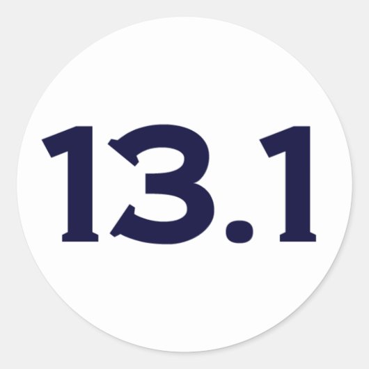 13,1 Halbmarathon Runder Aufkleber (Vorderseite)