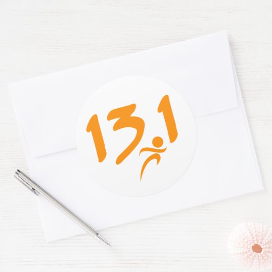 13,1 Halbmarathon Runder Aufkleber (Umschlag)