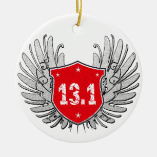 13,1 Halbmarathon-Schild Keramikornament