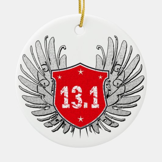 13,1 Halbmarathon-Schild Keramikornament (Vorne)