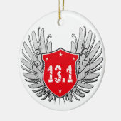 13,1 Halbmarathon-Schild Keramikornament (Links)