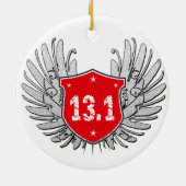 13,1 Halbmarathon-Schild Keramikornament (Hinten)