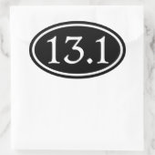 13,1 Halbmarathon Schwarzes Oval Ovaler Aufkleber (Tasche)