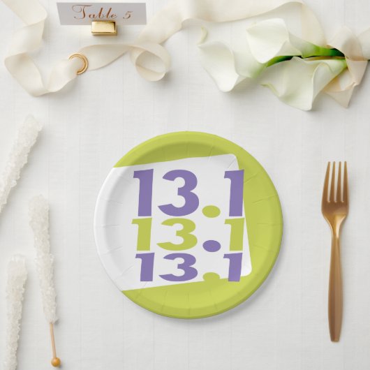 13,1 Halbmarathon themed Pappteller (Hochzeit)