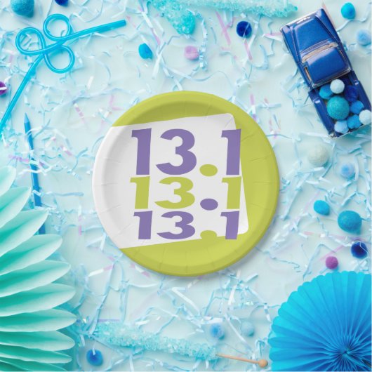 13,1 Halbmarathon themed Pappteller (Party)