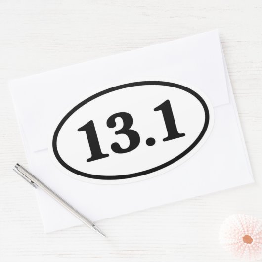13.1 Halbmarathon-Wettkampfsieg Ovaler Aufkleber (Umschlag)