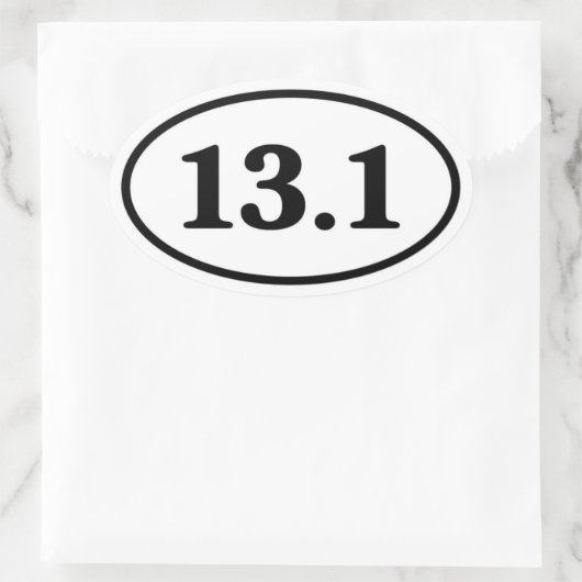 13.1 Halbmarathon-Wettkampfsieg Ovaler Aufkleber (Tasche)