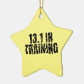 13.1. Halbmarathon-Wettläufer in Breken Glass Keramik Ornament (Links)