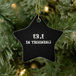 13,1 im Training Halbmarathon Lauf - Joggen Keramik Ornament