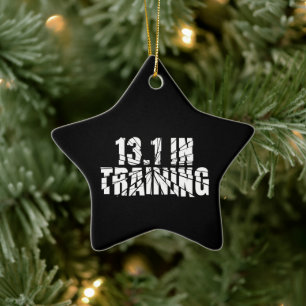 13.1 in Training Halbmarathon Laufen gebrochen Wor Keramik Ornament
