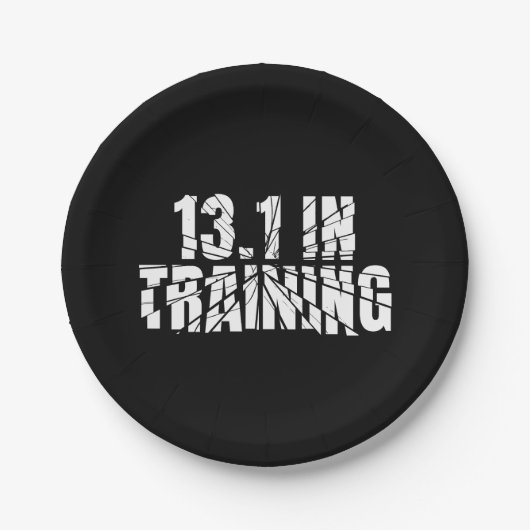13.1 in Training Halbmarathon Laufen gebrochen Wor Pappteller (Vorderseite)