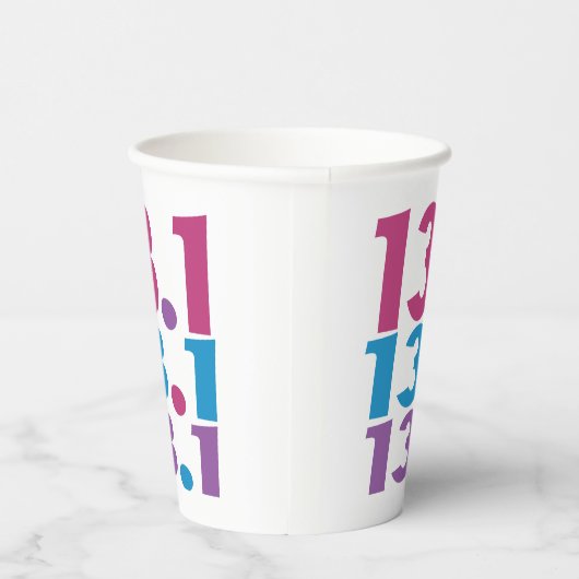 13.1 Marathonläufer - Halbmarathonlauf Thema Pappbecher (Rechts)