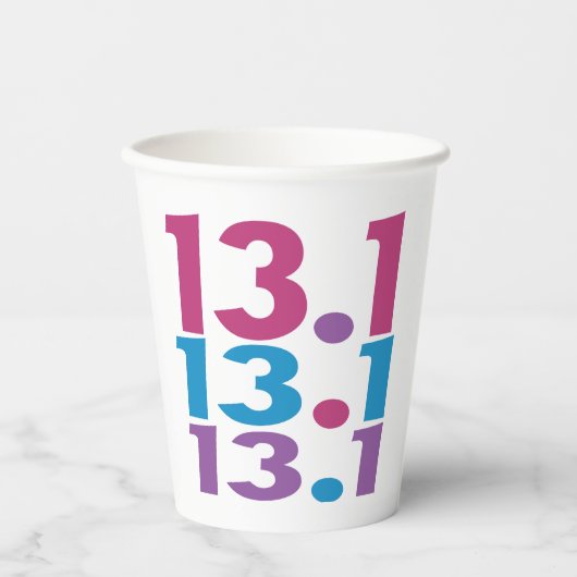 13.1 Marathonläufer - Halbmarathonlauf Thema Pappbecher (Vorderseite)