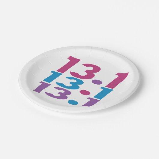 13.1 Marathonläufer - Halbmarathonlauf Thema Pappteller (Schrägansicht)