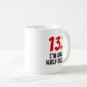13,1 Nur halb verrückter Halbmarathon Kaffeetasse (VorderseiteRechts)