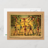 13 Acrobats Old Circus Poster auf Tshirts Postkarte (Vorne/Hinten)