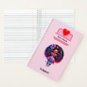 13 African American Girl Writing Supplies Students Notizblock (Innen)