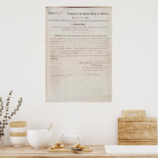 13. Änderung der Verfassung der Vereinten Staaten Poster (Küche)