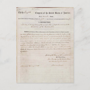 13. Änderung der Verfassung der Vereinten Staaten Postkarte