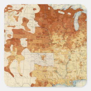 13 Anteil foreignborn 1890 Quadratischer Aufkleber