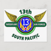 13. ARMY AIR FORCE "SÜDPAZIFIK" WW II POSTKARTE (Vorderseite)