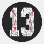 13. Baseball 13.30 Uhr Runder Aufkleber (Vorderseite)