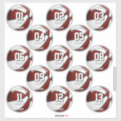13 basketball players stickers maroon team colors aufkleber (Blatt)