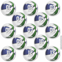 13 basketball stickers set blue green team colors  aufkleber