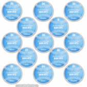 13 benutzerdefinierte Spielernamen Blaue Softballs Aufkleber (Vorderseite)