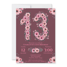 13. Big Birthday Girl Pink Blume Green Foliage